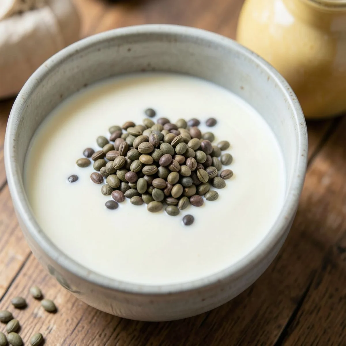 Nasiona ostropestu plamistego, bogate w składniki odżywcze, zbliżenie, koncepcja zdrowej żywności.