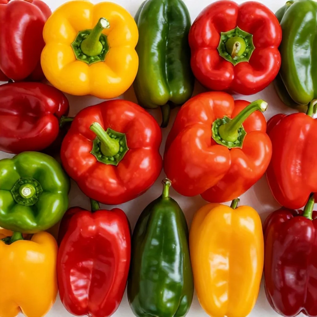 Żywe, r&oacute;żnorodne papryki ułożone artystycznie, prezentujące globalne smaki.