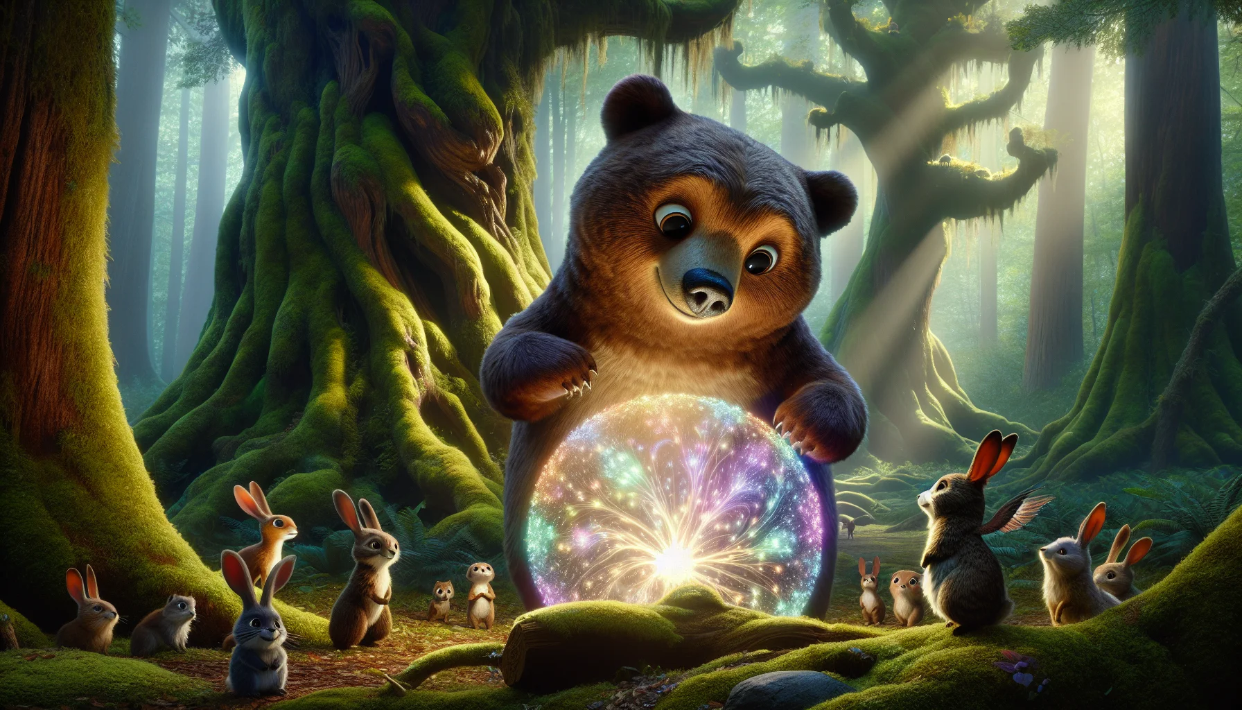 Przygody Misia Bartka i magiczne światło w lesie